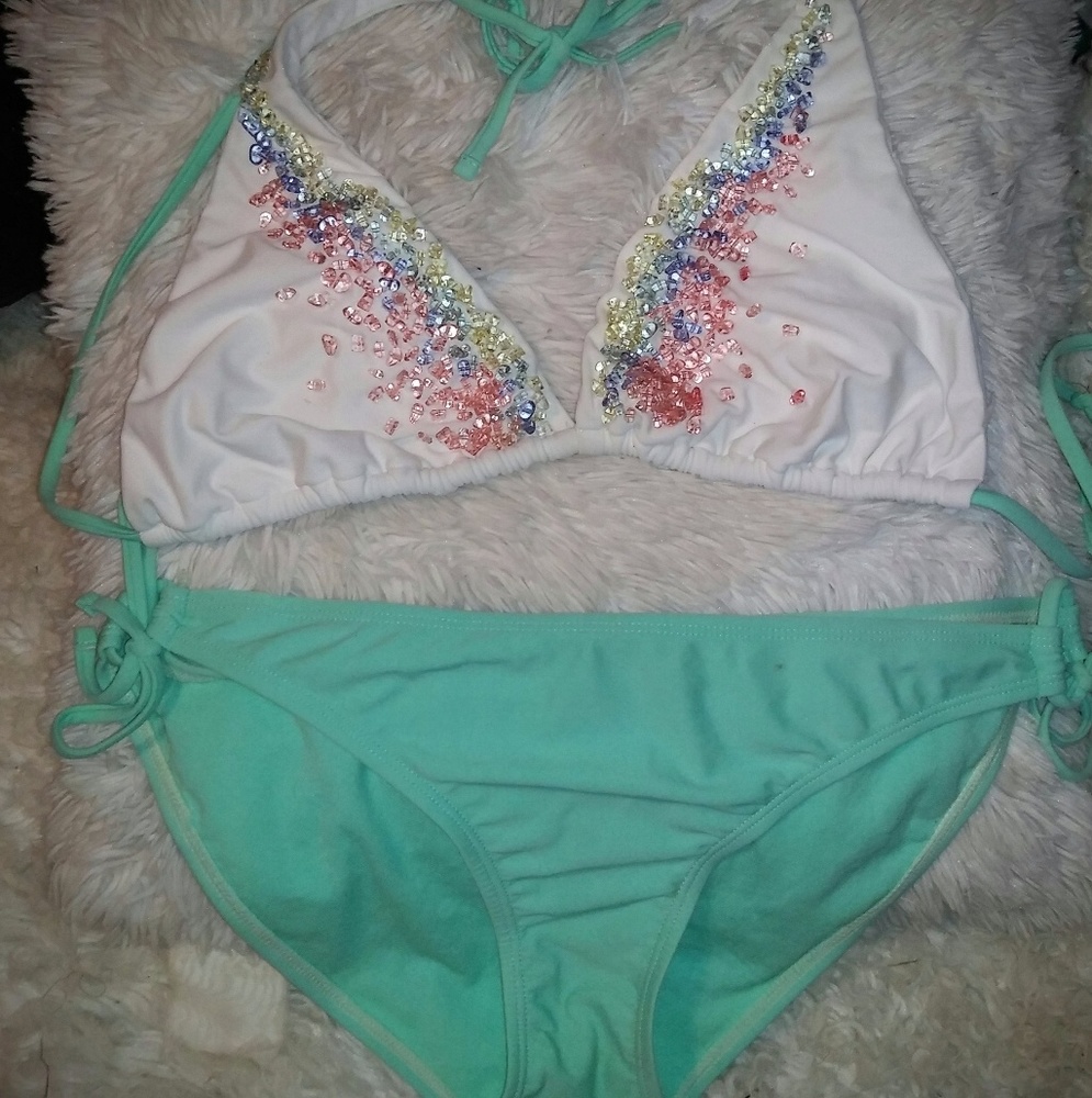 Ninety six degrees size large Colorful bikini